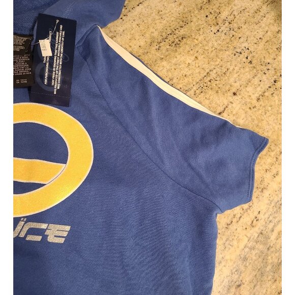 New! Vintage Enyce Womens Sz 1X Blue Gold Short Sleeve Full Zip Hoodie Y2K - Picture 10 of 12